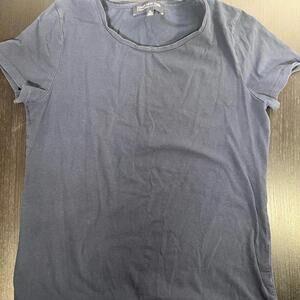 Jones New York Fitted Blue Short Sleeve Tee